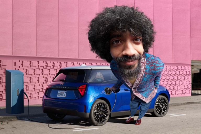 Mini cooper electrico rosa new arrivals